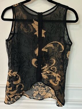 Silky Sheer Black and Gold Top (Brand N/A)